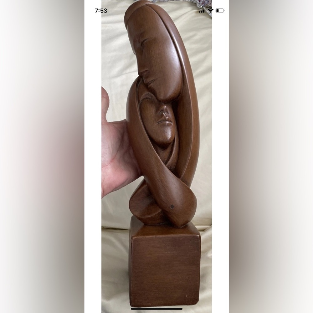 Vtg 1960s Signed Marwal Lucchesi STATUE 15" Mid Century Modern Mother Daughter